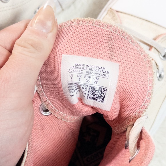 Converse Women's High-Top Sneakers - Cream with Black Accents - Picture 8 of 9